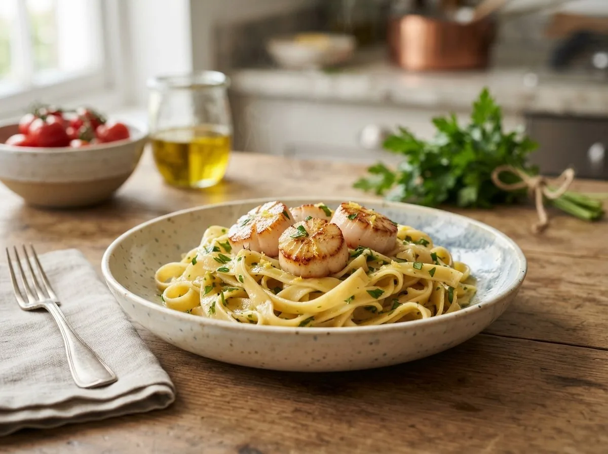 Tagliatelle con capesante